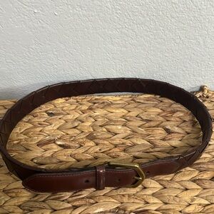 Coach Brown Woven Leather Belt 34